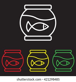 Web line icon. Aquarium.