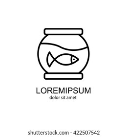 Web line icon. Aquarium.