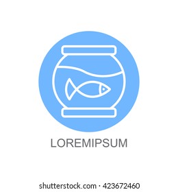 Web line icon. Aquarium.