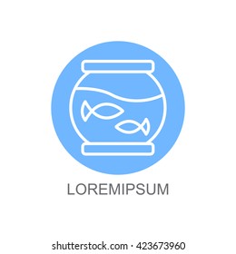 Web line icon. Aquarium.