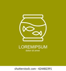 Web line icon. Aquarium.