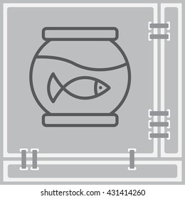 Web line icon. Aquarium.
