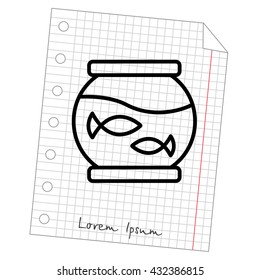 Web line icon. Aquarium.