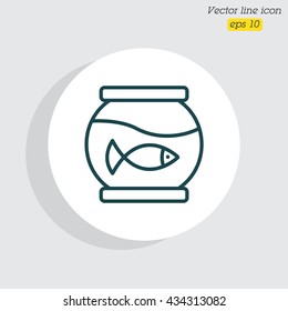 Web line icon. Aquarium.