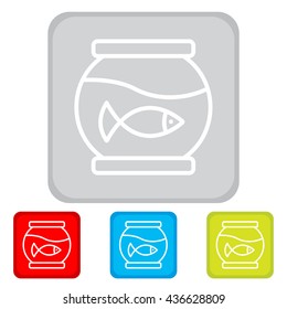 Web line icon. Aquarium.