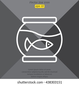 Web line icon. Aquarium.