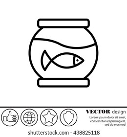 Web line icon. Aquarium.