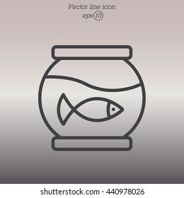 Web line icon. Aquarium.