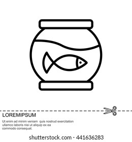 Web line icon. Aquarium.