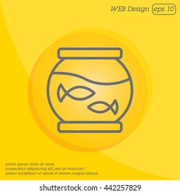 Web line icon. Aquarium.