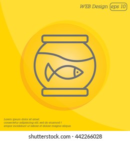 Web line icon. Aquarium.