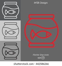 Web line icon. Aquarium.