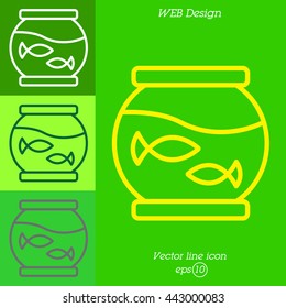 Web line icon. Aquarium.