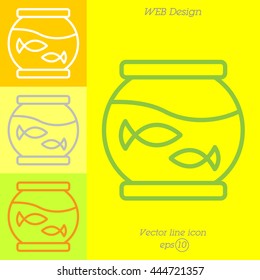 Web line icon. Aquarium.