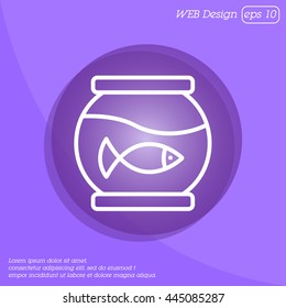 Web line icon. Aquarium.