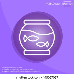 Web line icon. Aquarium.