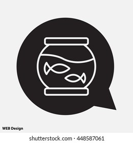 Web line icon. Aquarium.