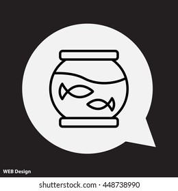 Web line icon. Aquarium.