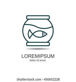 Web line icon. Aquarium.