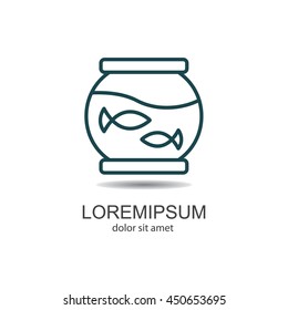 Web line icon. Aquarium.