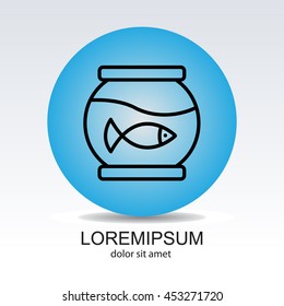 Web line icon. Aquarium.