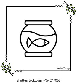 Web line icon. Aquarium.
