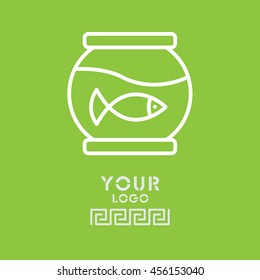 Web line icon. Aquarium.