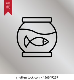 Web line icon. Aquarium.