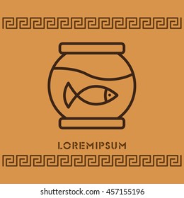 Web line icon. Aquarium.