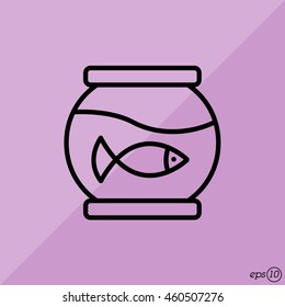 Web line icon. Aquarium.