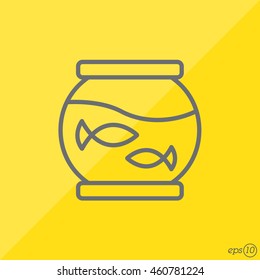 Web line icon. Aquarium.