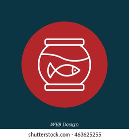 Web line icon. Aquarium.