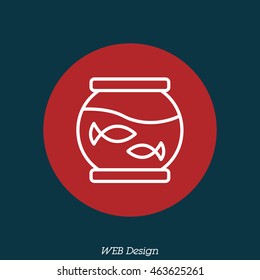 Web line icon. Aquarium.