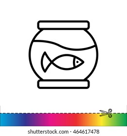 Web line icon. Aquarium.