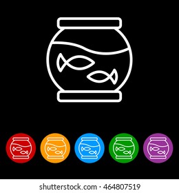 Web line icon. Aquarium.