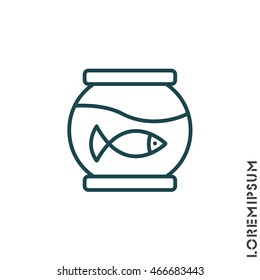 Web line icon. Aquarium.