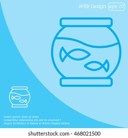Web line icon. Aquarium.