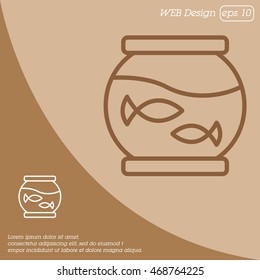 Web line icon. Aquarium.