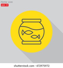 Web line icon. Aquarium.