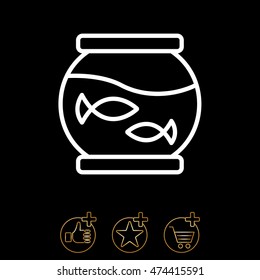 Web line icon. Aquarium.