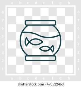 Web line icon. Aquarium.