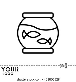 Web line icon. Aquarium.
