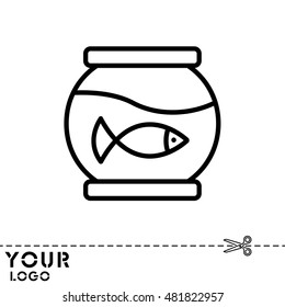 Web line icon. Aquarium.