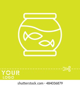 Web line icon. Aquarium.