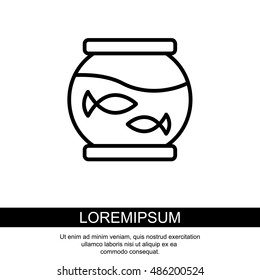 Web line icon. Aquarium.