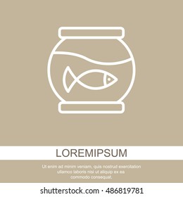 Web line icon. Aquarium.