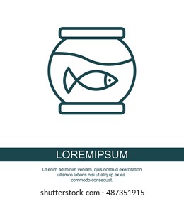 Web line icon. Aquarium.