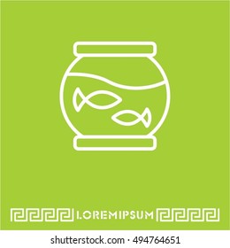 Web line icon. Aquarium.