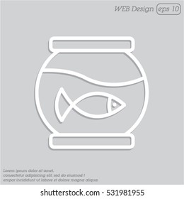 Web line icon. Aquarium.