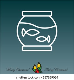 Web line icon. Aquarium.